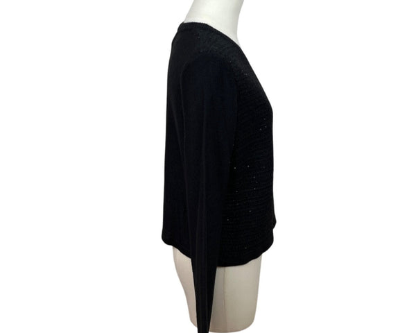 Charter Club Petite M Black Knit Cardigan Sweater- New