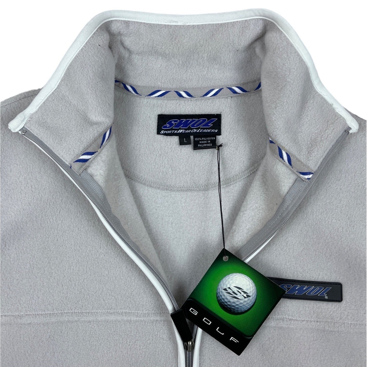 Swol Men’s Gray Sleeveless Zip Up Golf Vest Sz L - NWT
