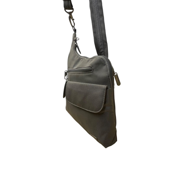 Travelon Women’s Gray Nylon Multiple Pockets Classic Anti-Theft Crossbody Bag