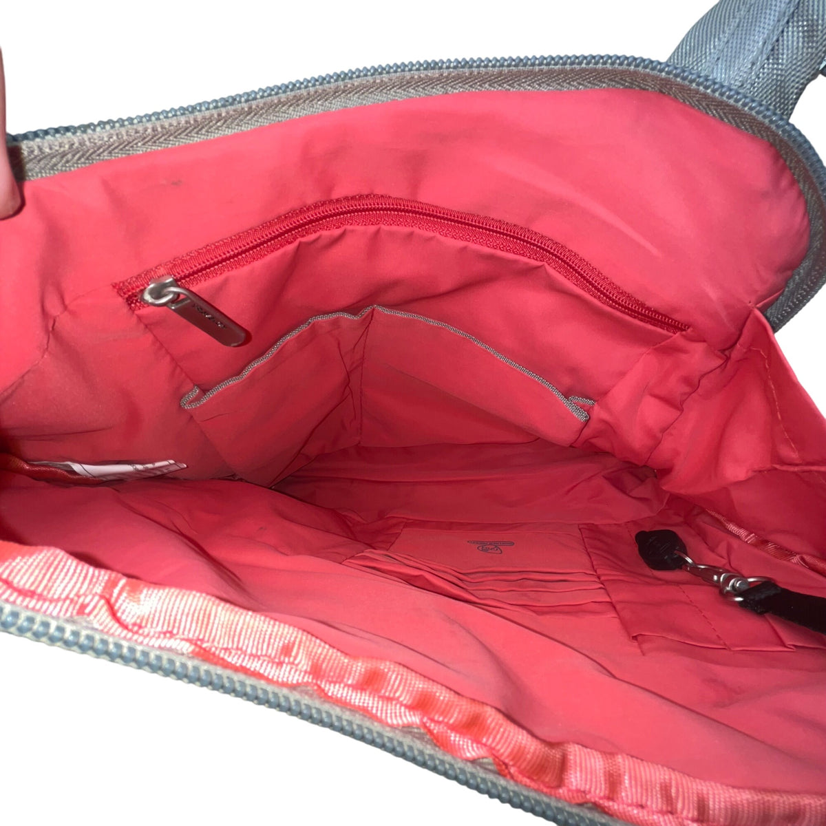 Travelon Women’s Gray Nylon Multiple Pockets Classic Anti-Theft Crossbody Bag