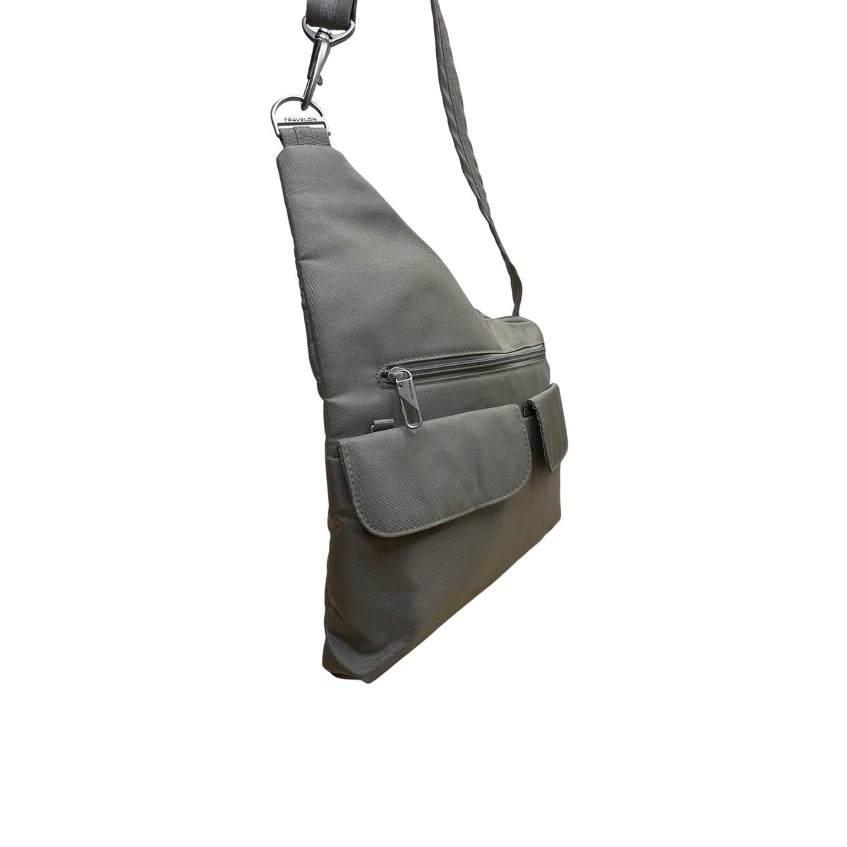 Travelon Women’s Gray Nylon Multiple Pockets Classic Anti-Theft Crossbody Bag