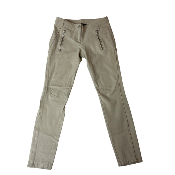 Armani Exchange Women's Beige Sraight Casual Pants  With Zip Pockets Sz 2