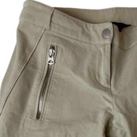 Armani Exchange Women's Beige Sraight Casual Pants  With Zip Pockets Sz 2