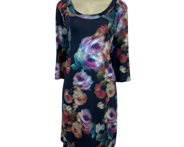 Karen Kane Floral Print 3/4 Sleeve Scoop Neck Dress Size 1X