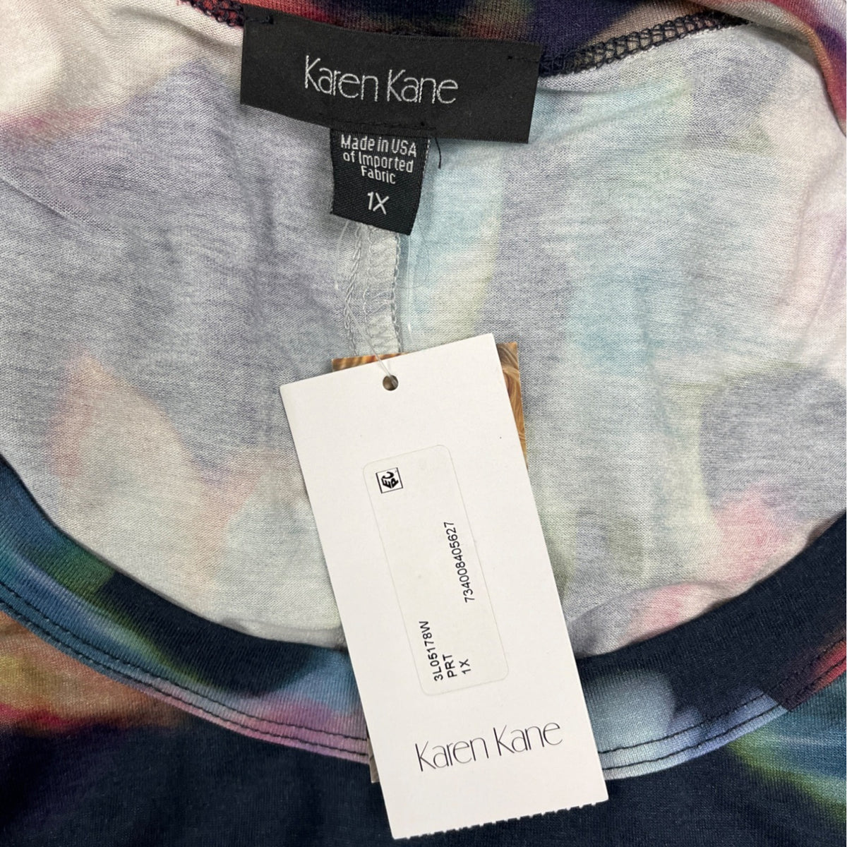 Karen Kane Floral Print 3/4 Sleeve Scoop Neck Dress Size 1X