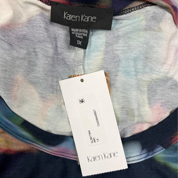Karen Kane Floral Print 3/4 Sleeve Scoop Neck Dress Size 1X