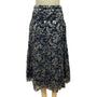Elegant Black & Gold Floral Lace Midi Skirt For Women Size M/L