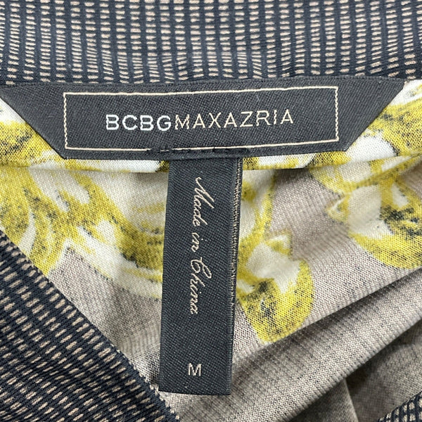 BCBG MAXAZRIA Womens Gold Baroque Print Long-Sleeve Tunic Dress Size M