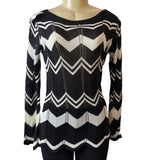 Tulio Tricot Women's Black & White Shirt Sz M - NWT