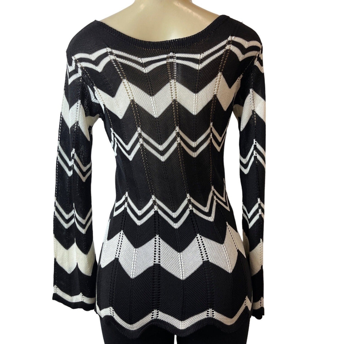 Tulio Tricot Women's Black & White Shirt Sz M - NWT