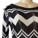 Tulio Tricot Women's Black & White Shirt Sz M - NWT