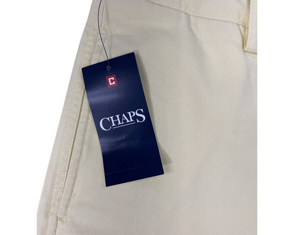 Chaps Mens Yellow Twill Flat-Front Shorts Cotton Summer Casual Wear Size 40