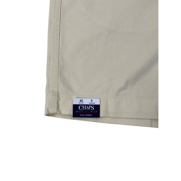 Chaps Mens Yellow Twill Flat-Front Shorts Cotton Summer Casual Wear Size 40