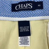 Chaps Mens Yellow Twill Flat-Front Shorts Cotton Summer Casual Wear Size 40