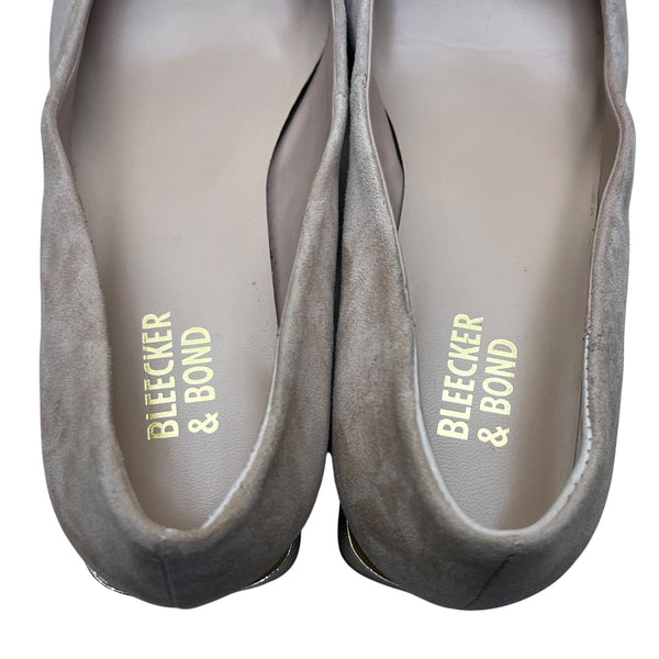 Bleeker & Bond Women’s Beige Suede Gold Accent Block Heel Yasmine Pumps Size 7M