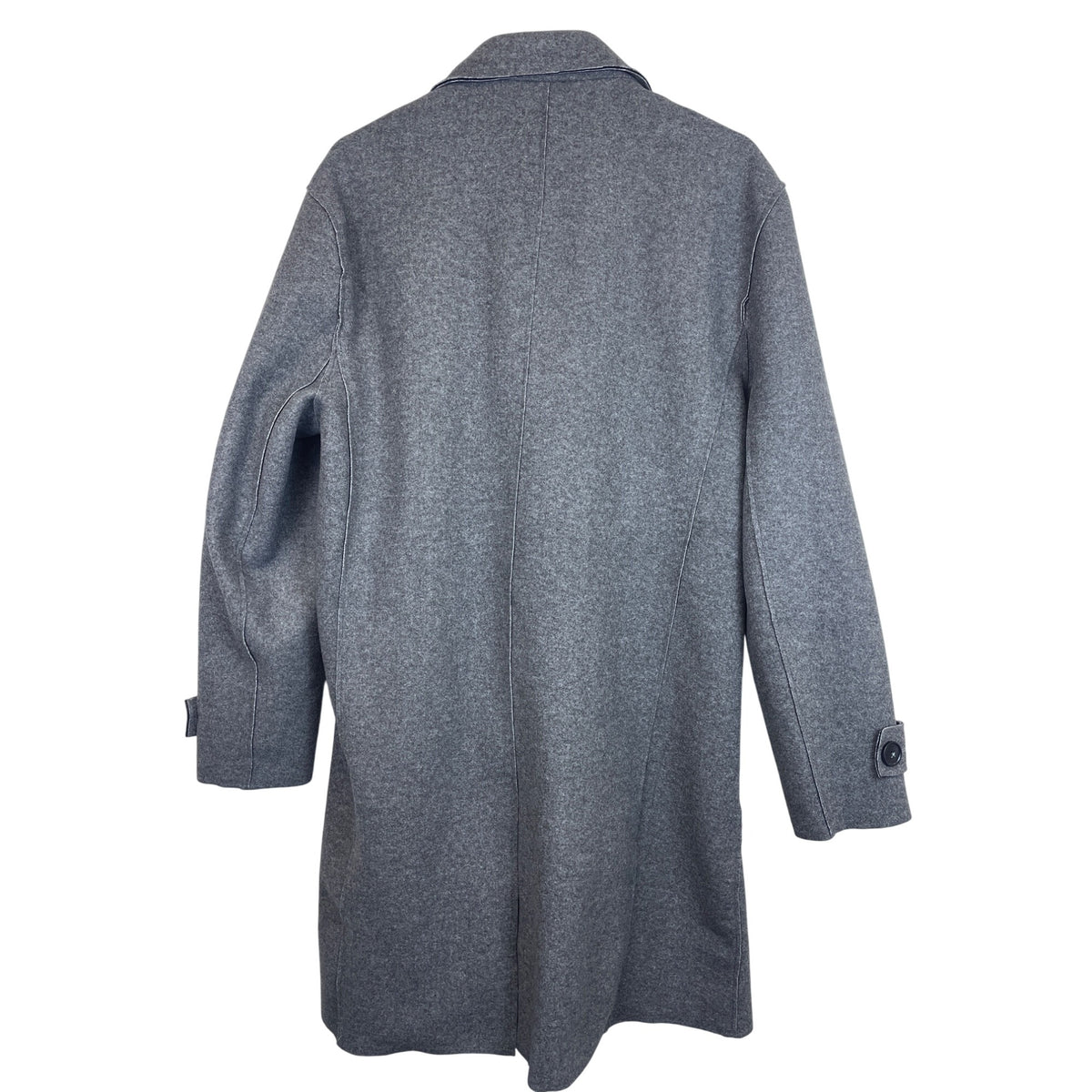 Fashion Nova Men Gray Wool Blend Boston Car Coat Double-Breasted Long Jacket Size L