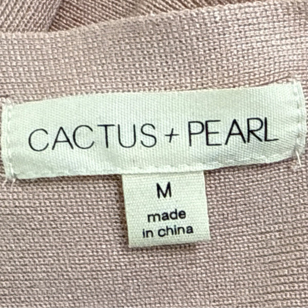 Cactus + Pearl Women’s Powder Pink Knit Sweater With Cutout Sleeves Size M