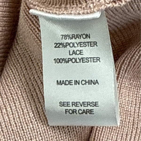 Cactus + Pearl Women’s Powder Pink Knit Sweater With Cutout Sleeves Size M