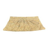 Lauren Merkin Women's Light Brown Cork Fabric with Gold Tone Details Clutch Sz M