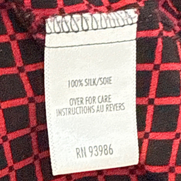Casual Corner Annex Womens Red & Black Button-Up Long Sleeve Blouse Size 16W