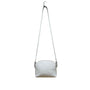 Dragon White Leather Woven Detachable Strap & Zipper Closure Crossbody Bag Sz M