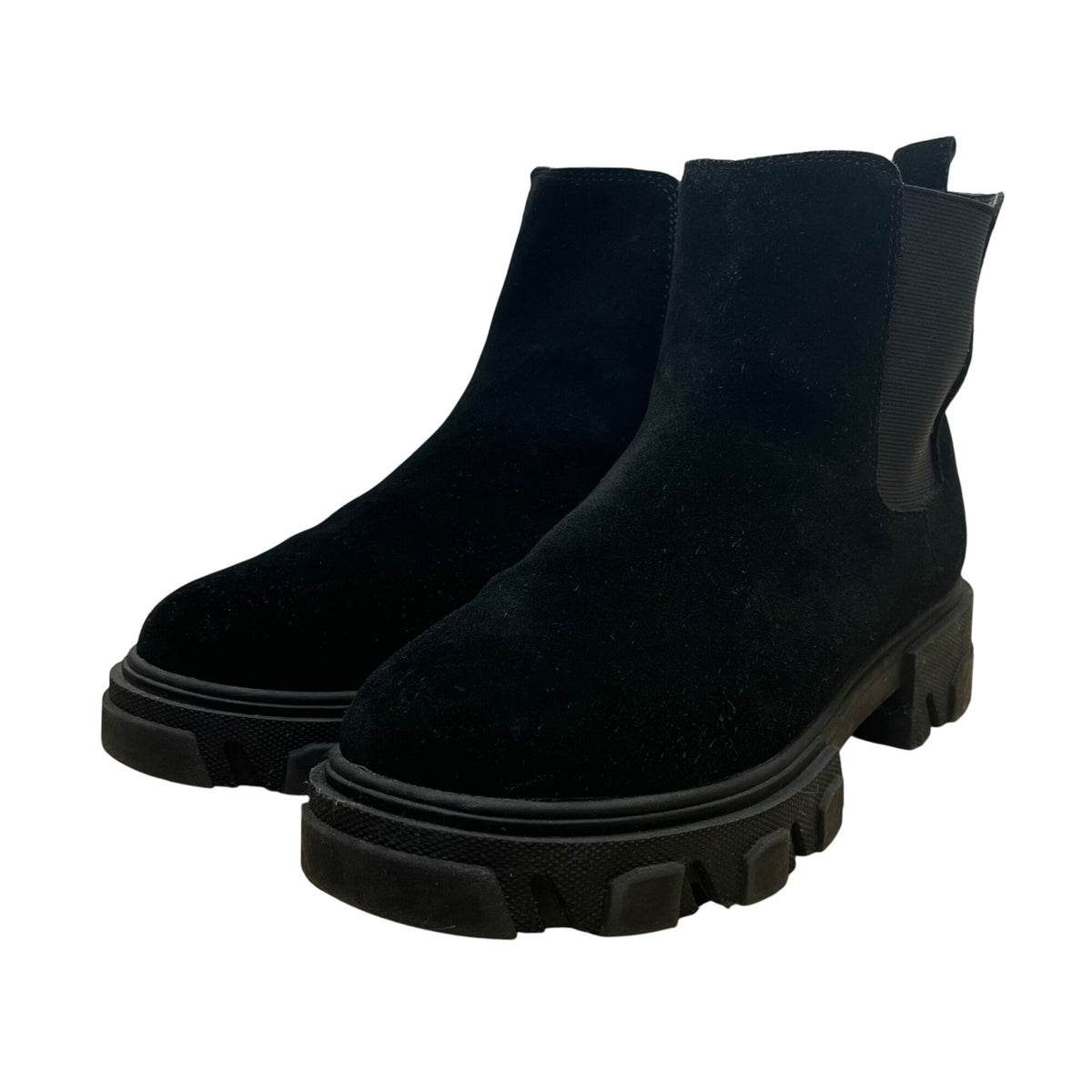 Urban Outfitters Women’s Black Suede Chunky Sole Chelsea Boots Size 8 US