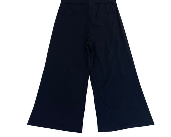 Ginasy Womens Black Wide-Leg Button-Up Palazzo Pants Size M - New