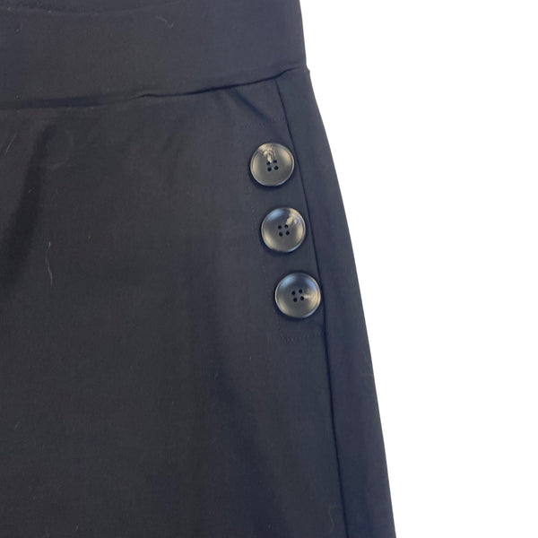 Ginasy Womens Black Wide-Leg Button-Up Palazzo Pants Size M - New