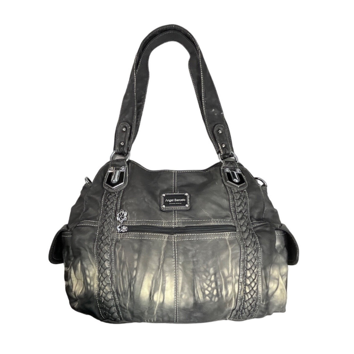 Angel Barcelo Women's Faded Gray Shoulder Bag Sz M