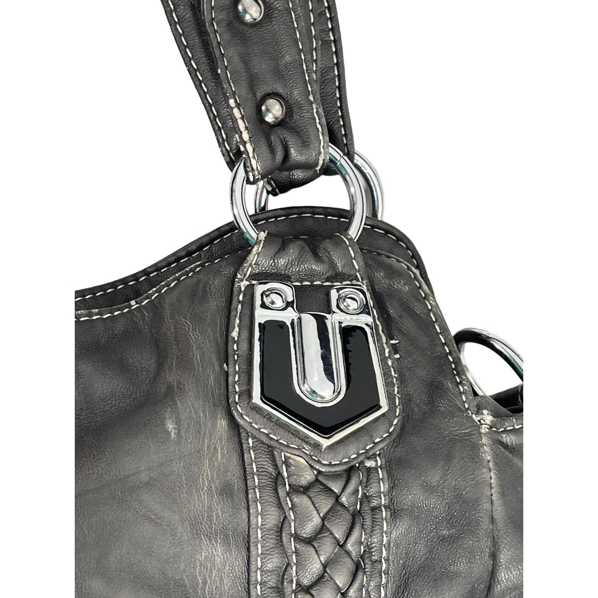Angel Barcelo Women's Faded Gray Shoulder Bag Sz M