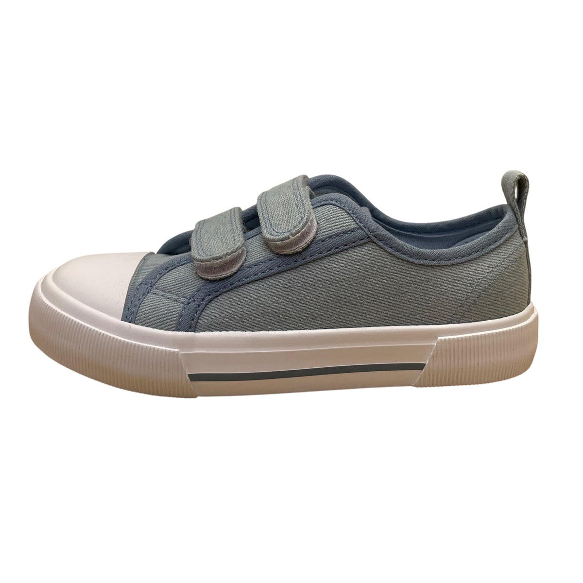 Harvest Land Kids Light Blue Canvas Adhesive Double Strap Sneakers Size 11