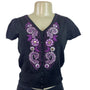 INC Black V-Neck Embroidered Button-Up Cardigan Size S - New