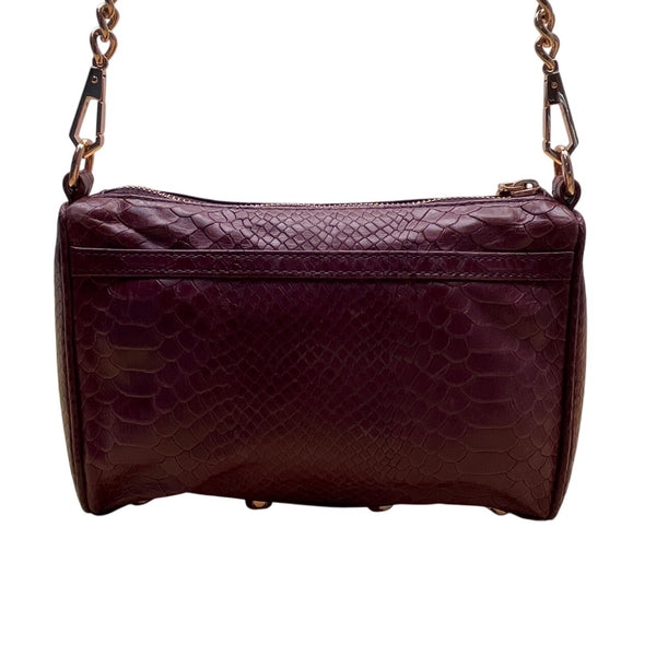 Rebecca Minkoff Burgundy Croc-Embossed Leather Gold Chain Strap Crossbody Bag