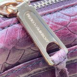 Rebecca Minkoff Burgundy Croc-Embossed Leather Gold Chain Strap Crossbody Bag