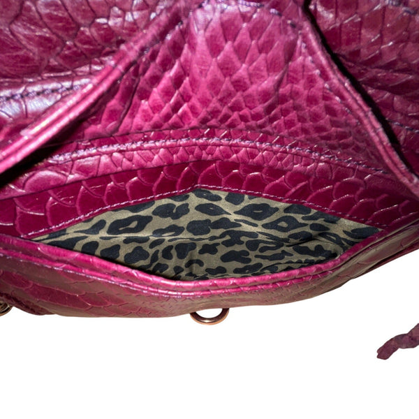 Rebecca Minkoff Burgundy Croc-Embossed Leather Gold Chain Strap Crossbody Bag