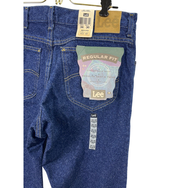 Vtg 90s Y2K Lee 34x30 Lee Mens Regular Fit Straight Leg Blue Denim Jeans - New