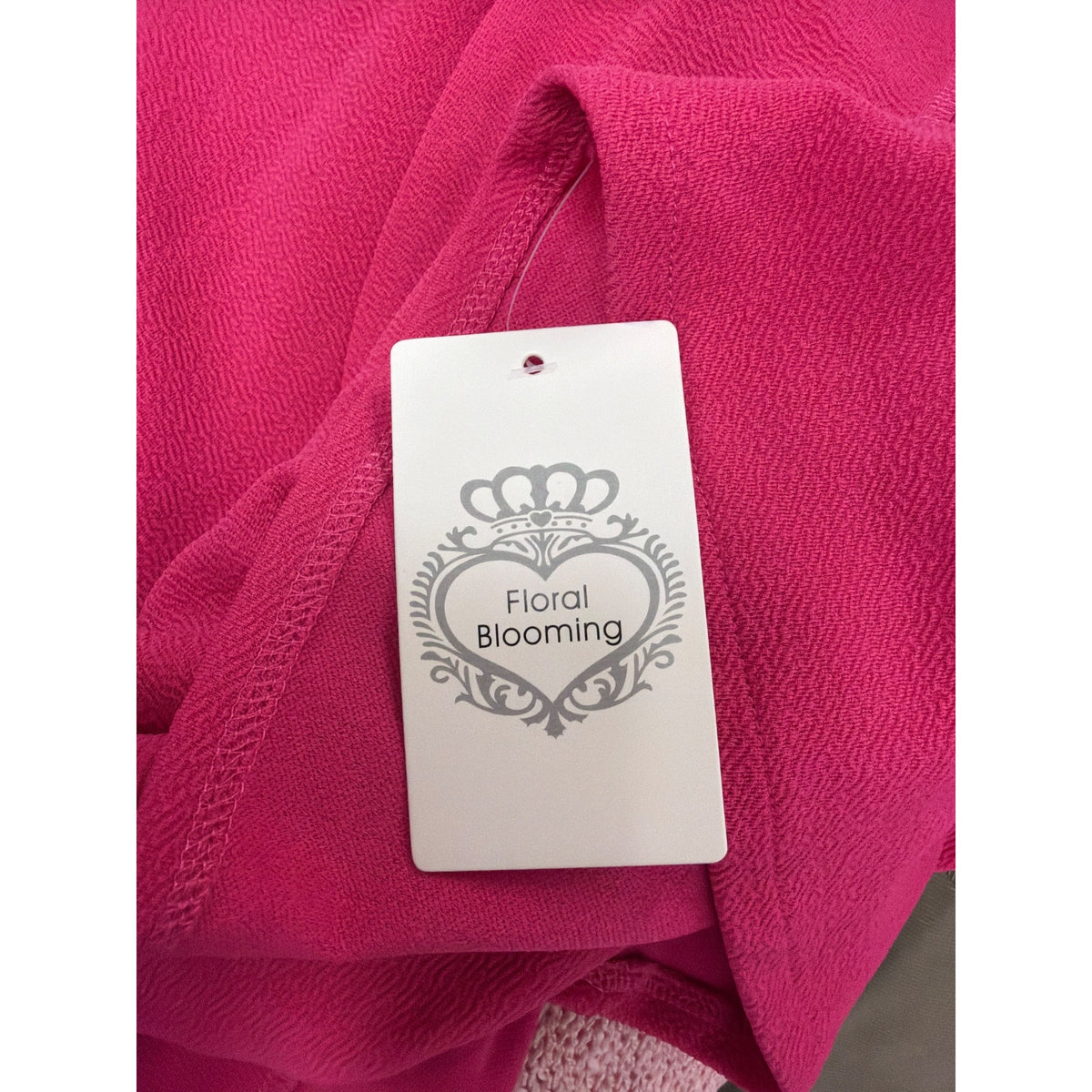 Floral Blooming Womens Pink Polyester Open-Front Blazer Long Sleeves Lightweight Floral Blooming Womens Pink Polyester Open-Front Blazer Long Sleeves Lightweight