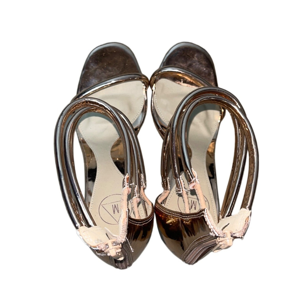 Misguided Women's Rose Gold Strapped Heels Sz 7.5 - NWOB