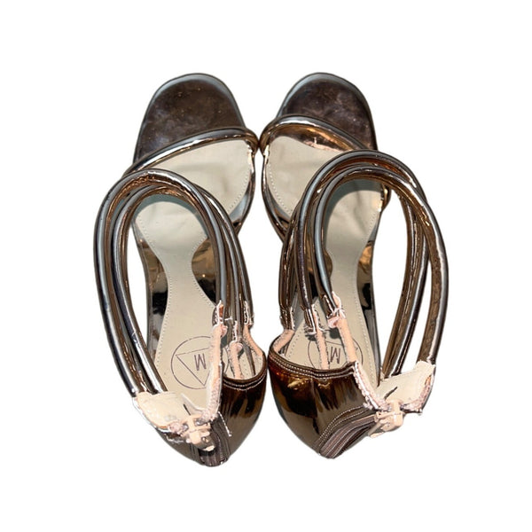 Misguided Women's Rose Gold Strapped Heels Sz 7.5 - NWOB