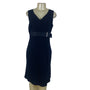 Ann Taylor Loft Womens Black Sleeveless Shift Dress Rhinestone Belt Detail Sz 10