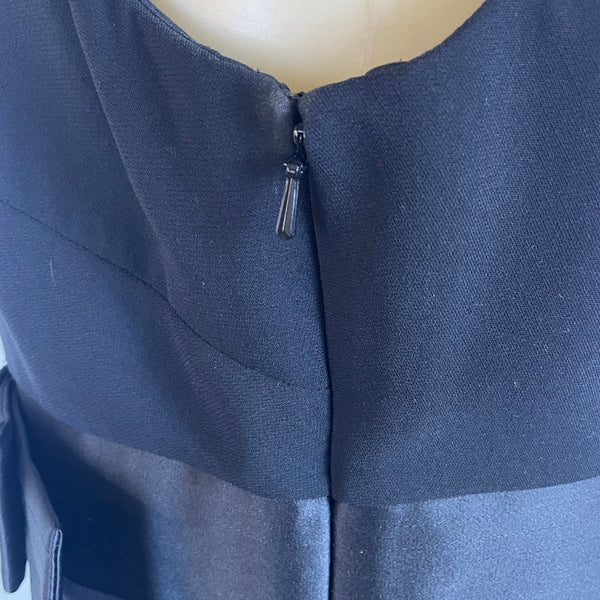 Ann Taylor Loft Womens Black Sleeveless Shift Dress Rhinestone Belt Detail Sz 10