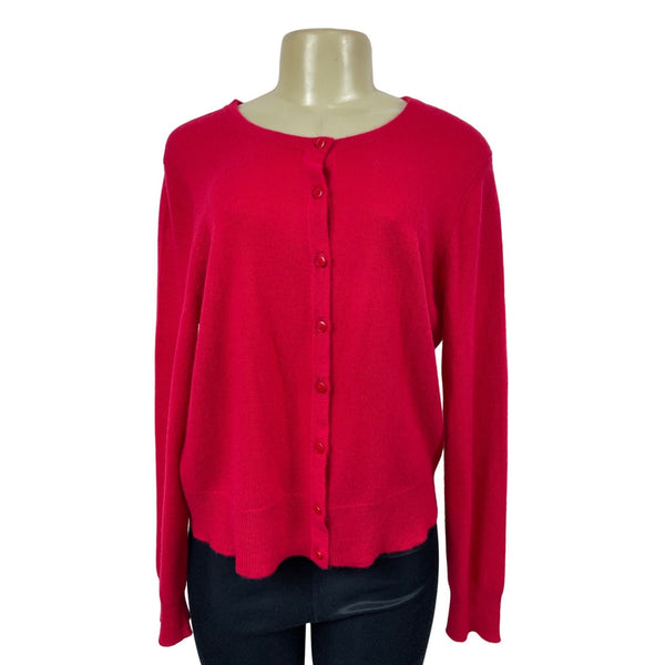Charter Club Luxury Women's Cashmere Red Long Sleeve Blouse Shirt Sz L - NWT