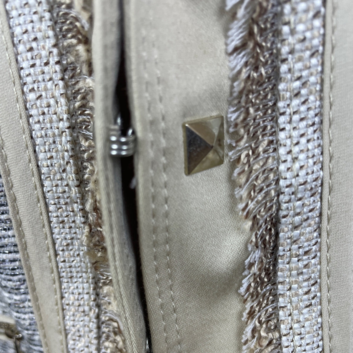 White House Black Market Women's Jacket Silver & Cream Open Front Modern Size 4