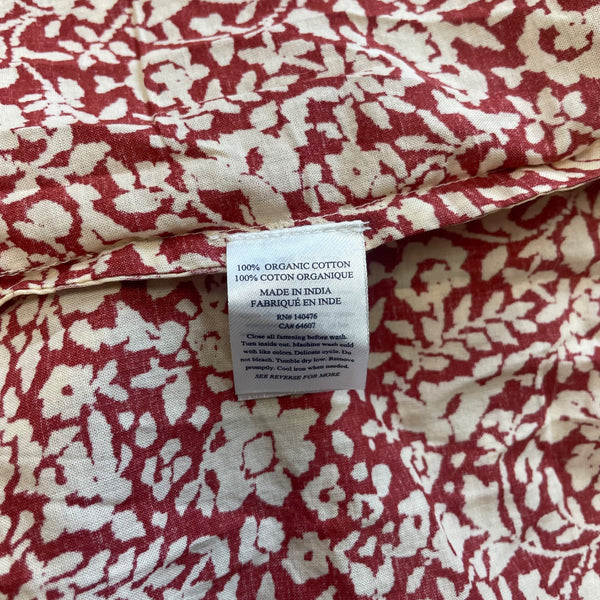 Faherty Red White Floral Button Front Midi Dress Womens Sz M - New