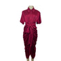 Vintage Women's Red Button Up Collar Shirt Dress Sz S