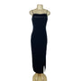 Jones New York Evening Black Spaghetti Strap Midi Dress Satin Trim Womens Size 6