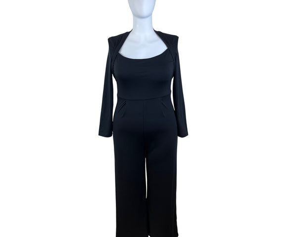 Halara Women's Black Jumpsuit Long Sleeve Wide-Leg Sz L - New