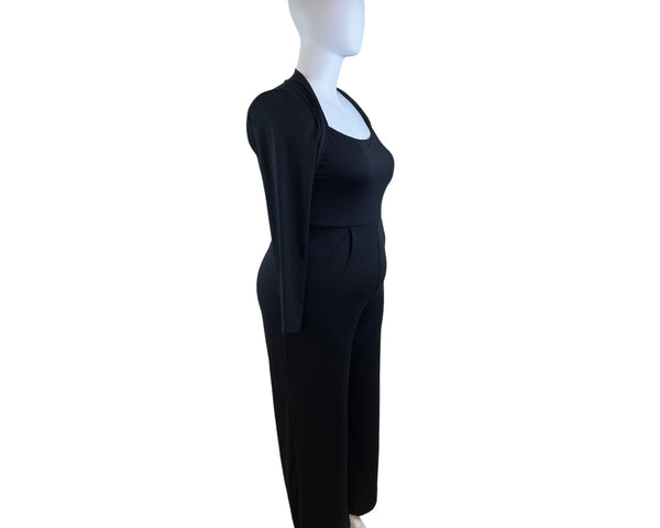 Halara Women's Black Jumpsuit Long Sleeve Wide-Leg Sz L - New