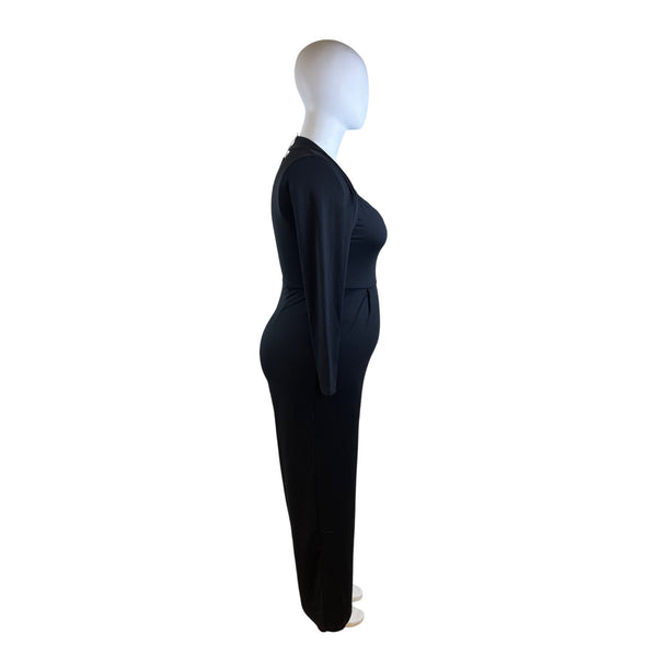 Halara Women's Black Jumpsuit Long Sleeve Wide-Leg Sz L - New