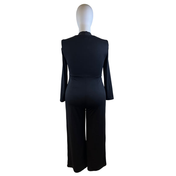 Halara Women's Black Jumpsuit Long Sleeve Wide-Leg Sz L - New